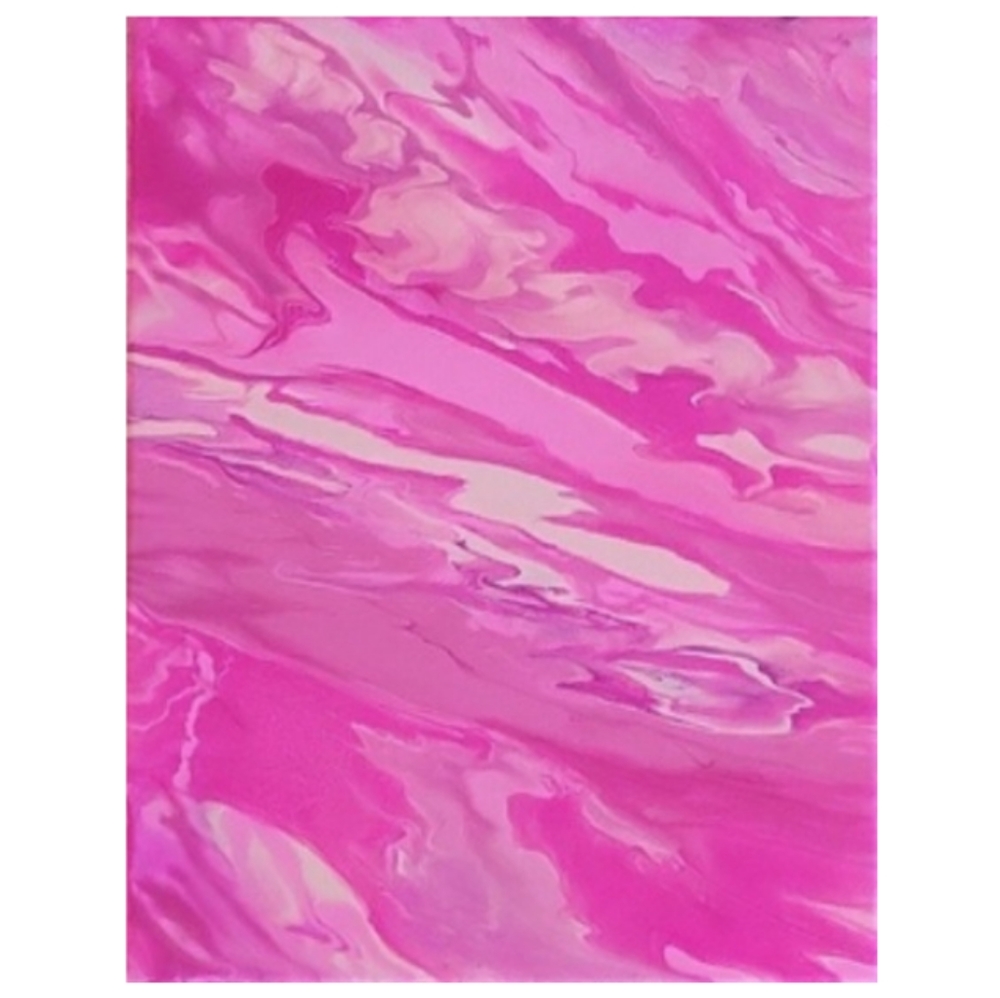 Hand Crafted Pink Abstract Design 11x14 Inches Canvas Painting - Picture 2 of 4